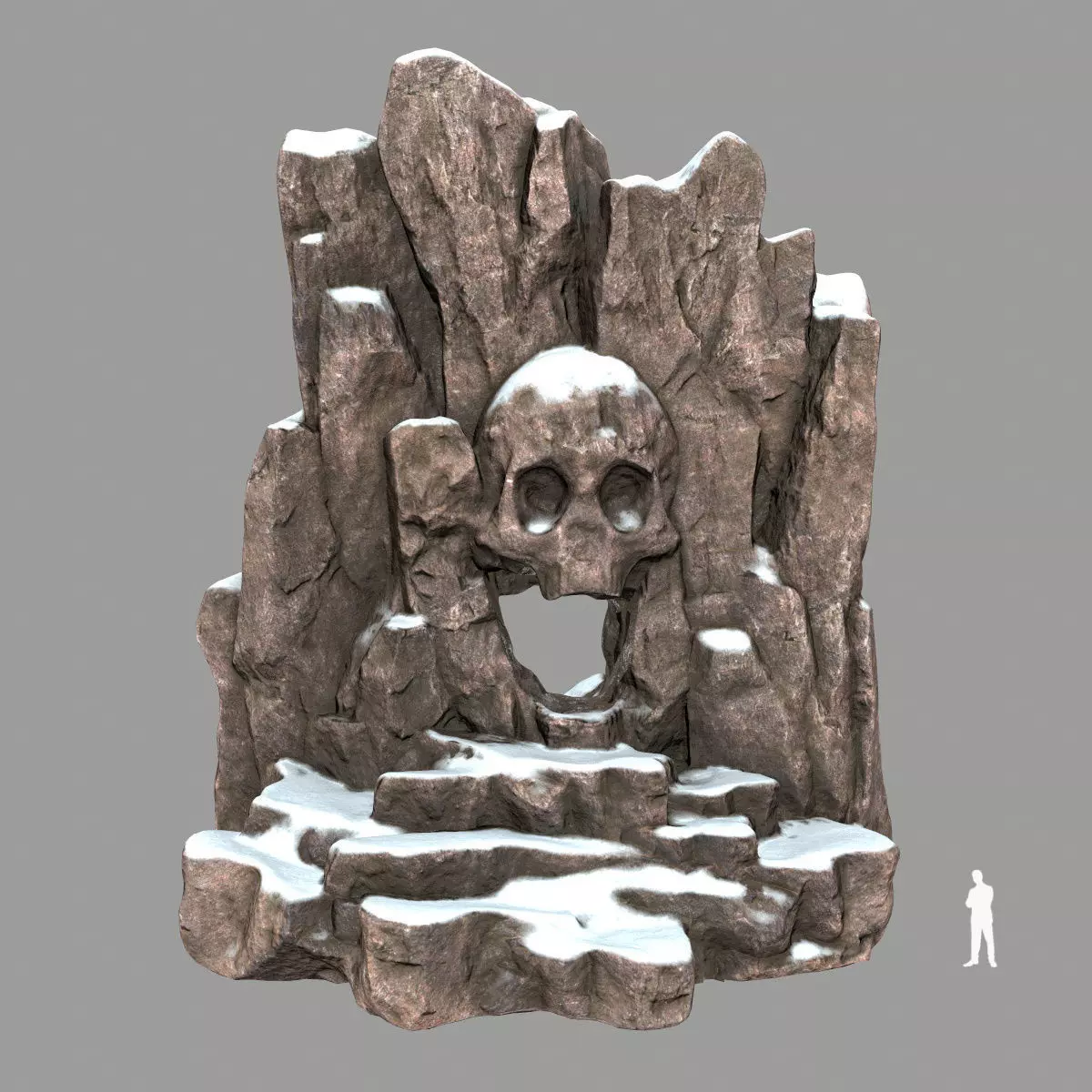 skull cave Low-poly 3D model_0