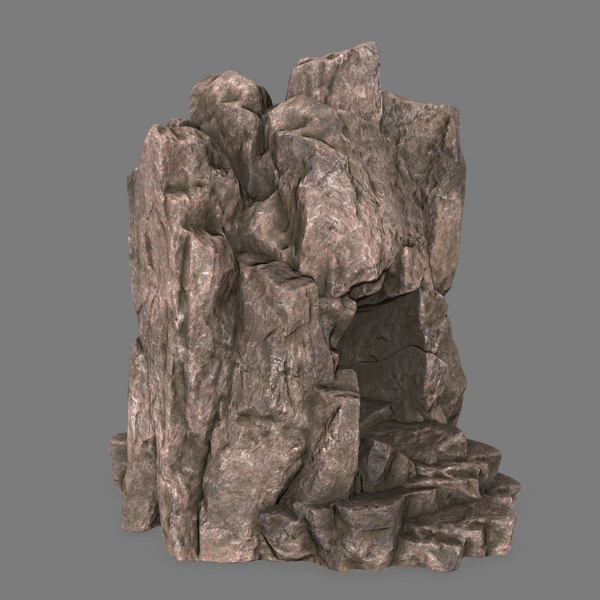 skull cave Low-poly 3D model_6