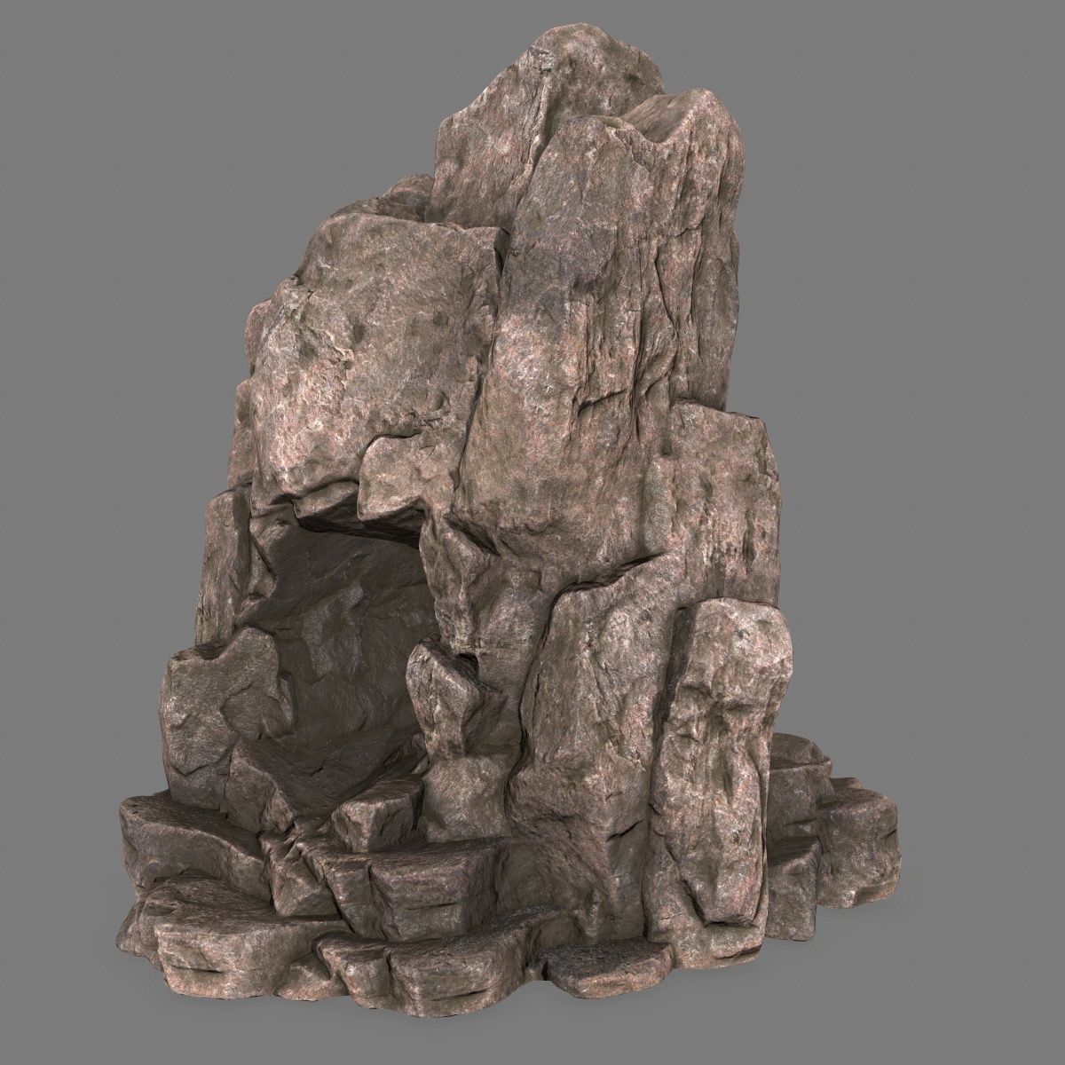 skull cave Low-poly 3D model_4