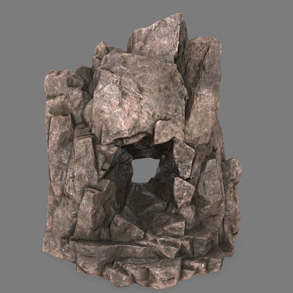 skull cave Low-poly 3D model_5