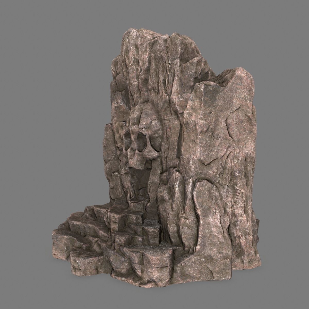 skull cave Low-poly 3D model_8