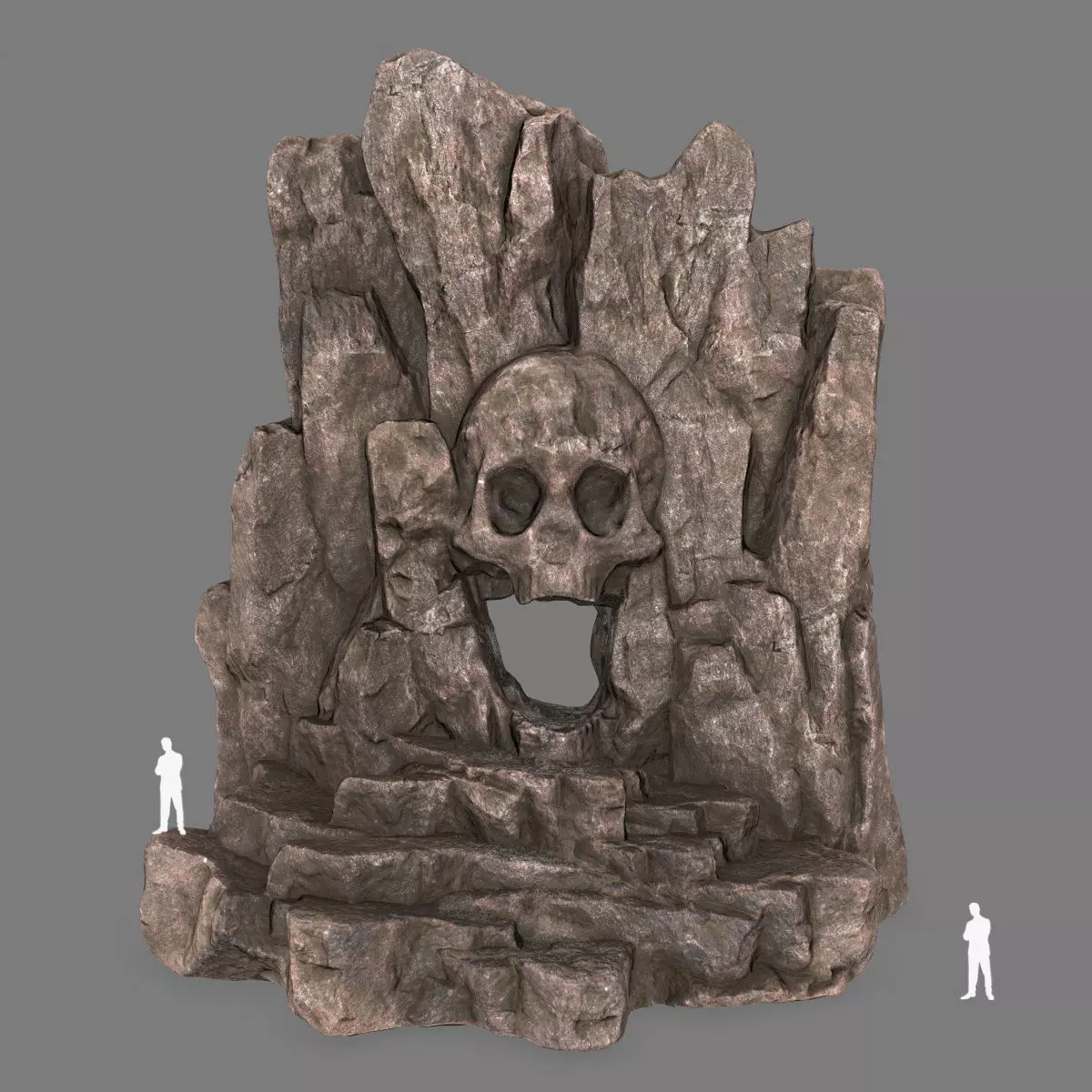 skull cave Low-poly 3D model_0