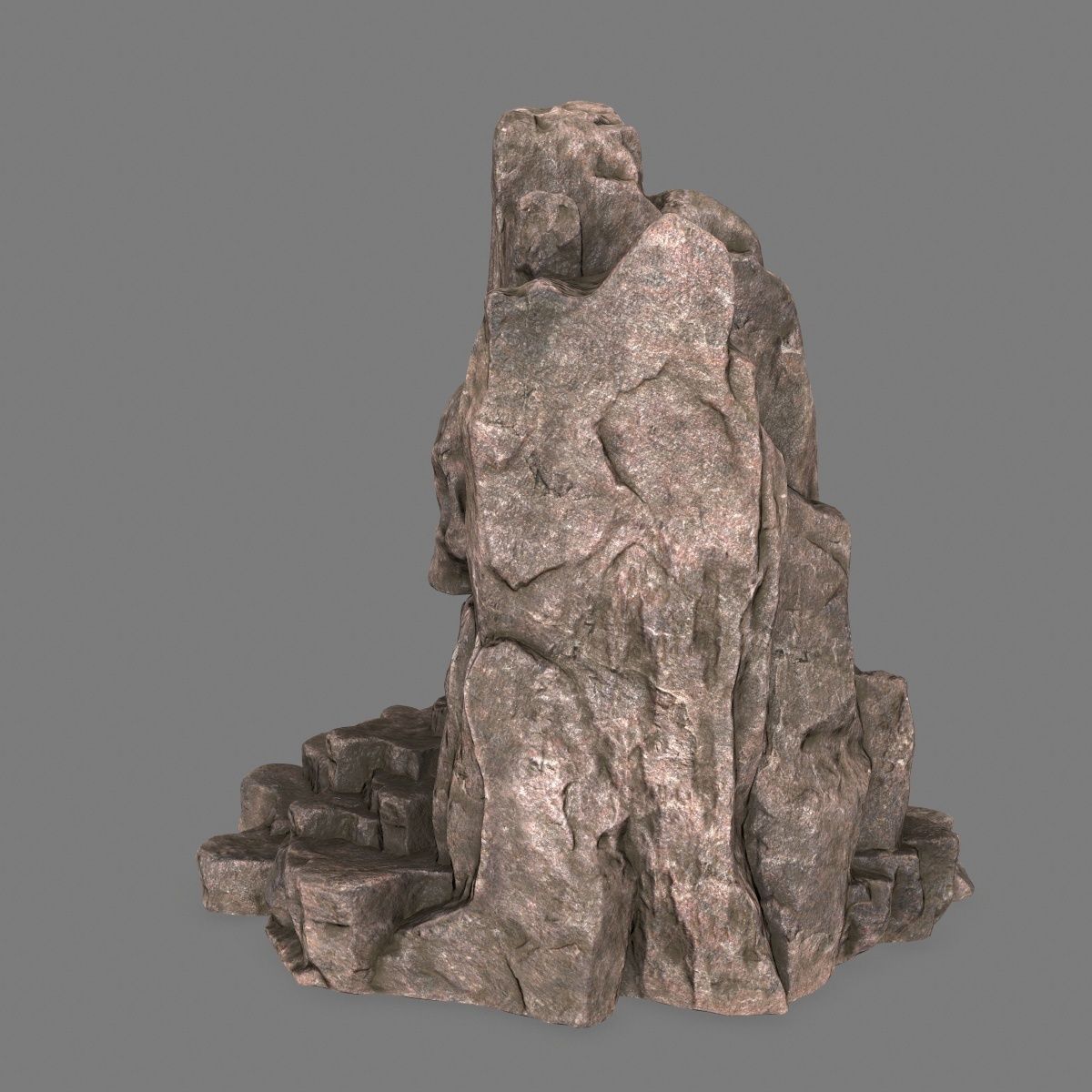 skull cave Low-poly 3D model_7