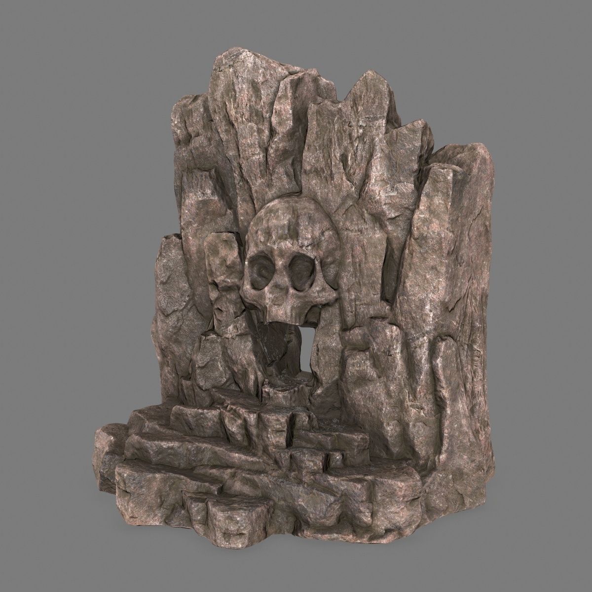 skull cave Low-poly 3D model_9