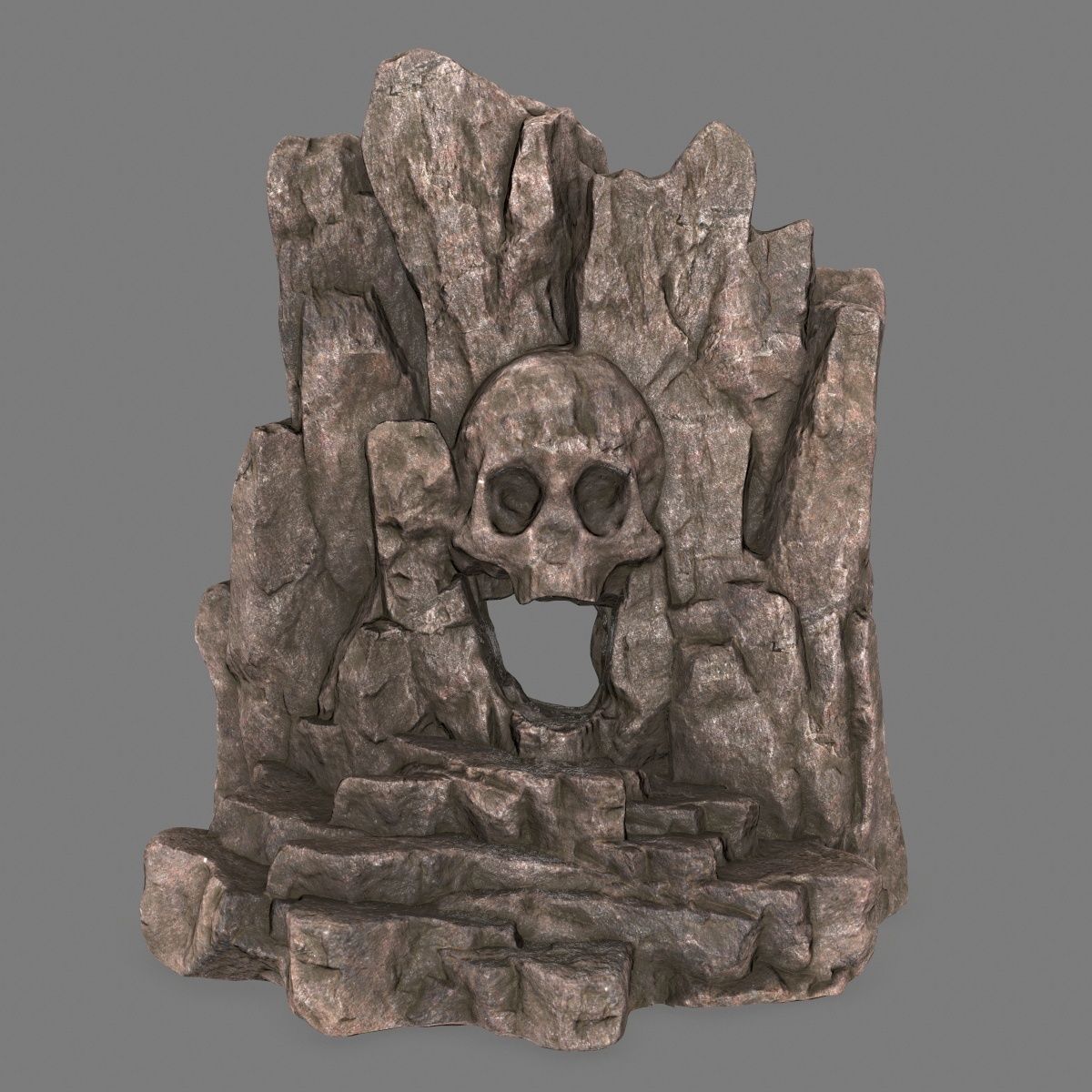 skull cave Low-poly 3D model_1