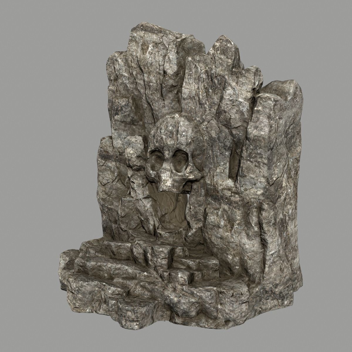 skull cave Low-poly 3D model_9