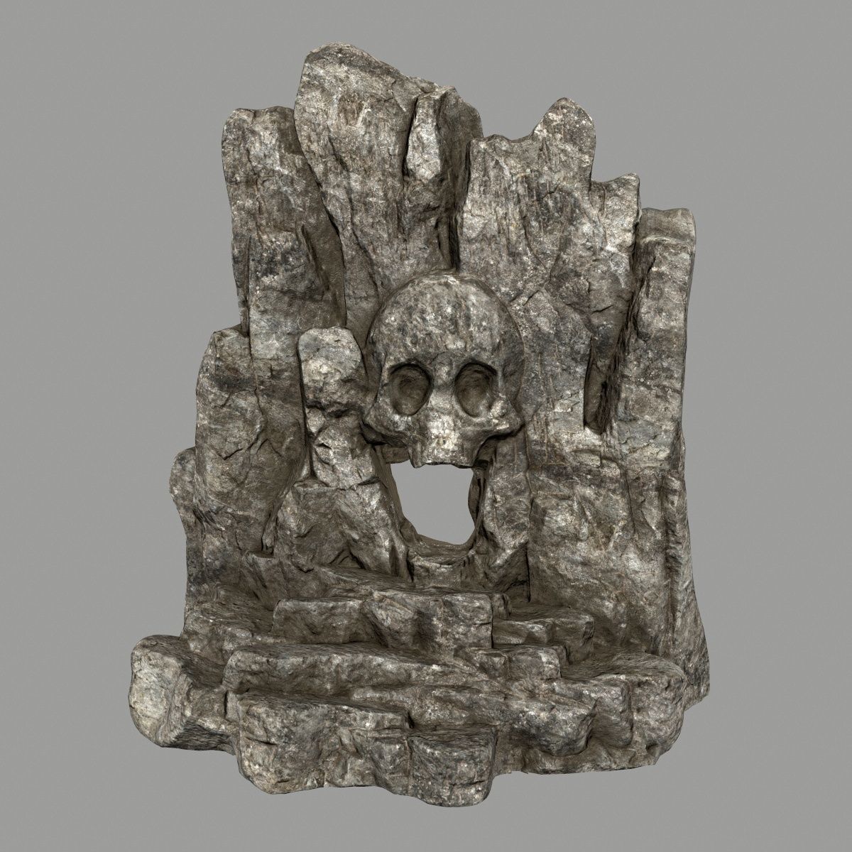 skull cave Low-poly 3D model_1