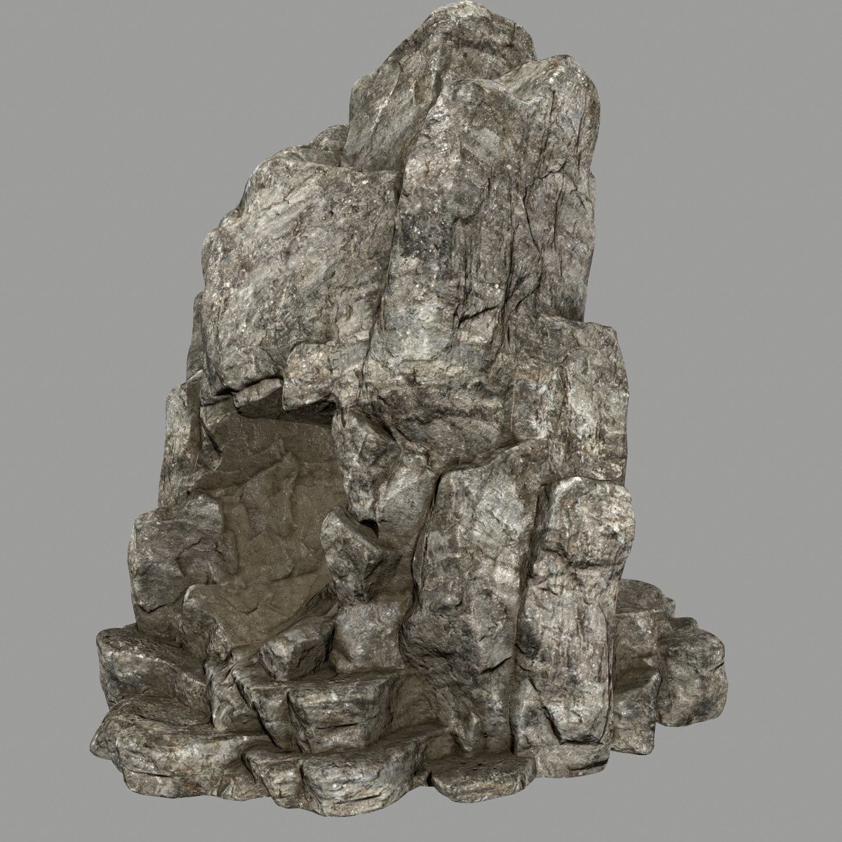skull cave Low-poly 3D model_4