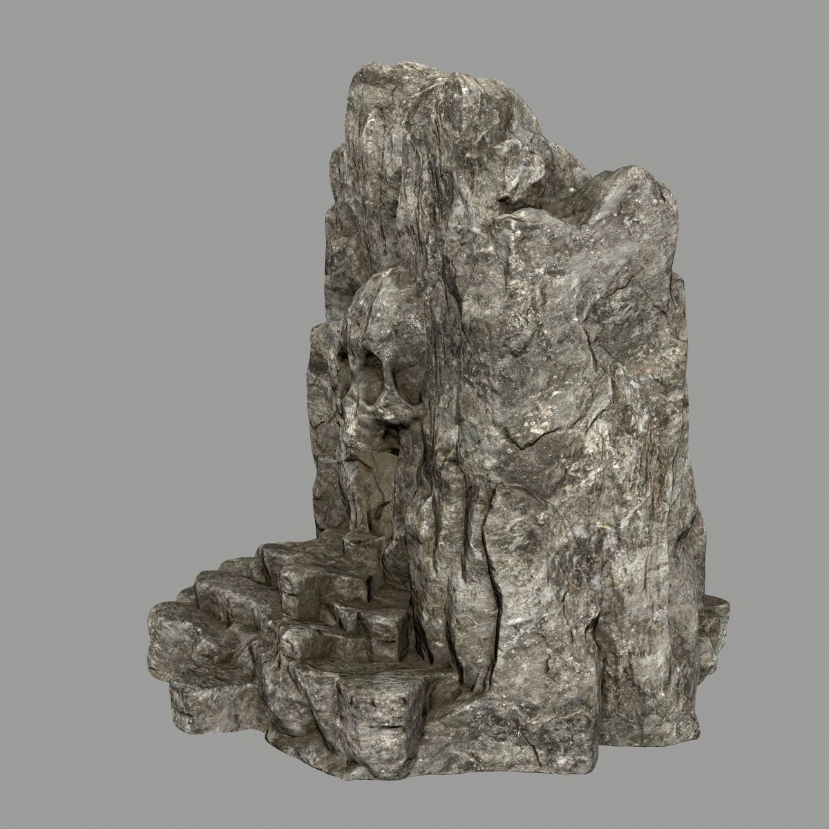 skull cave Low-poly 3D model_8