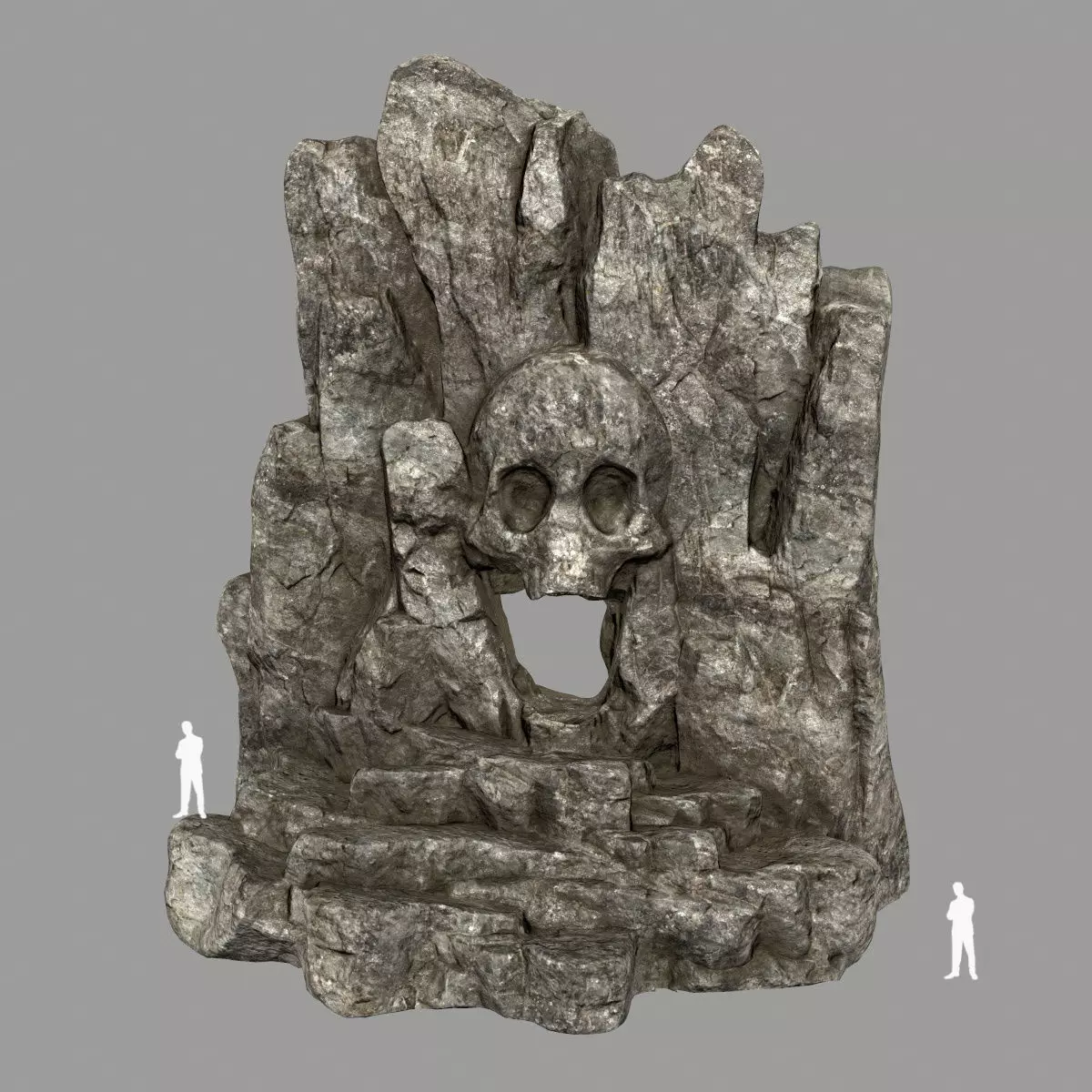 skull cave Low-poly 3D model_0