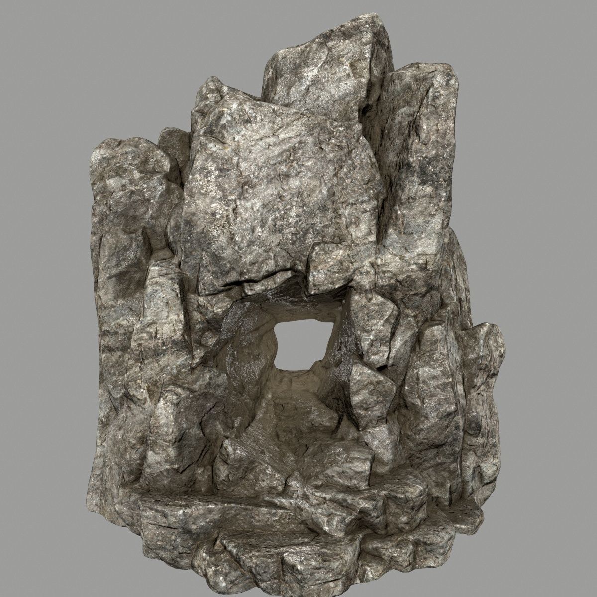 skull cave Low-poly 3D model_5