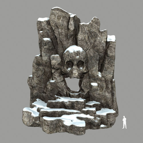 skull cave Low-poly 3D model