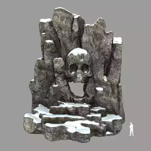 skull cave Low-poly 3D model