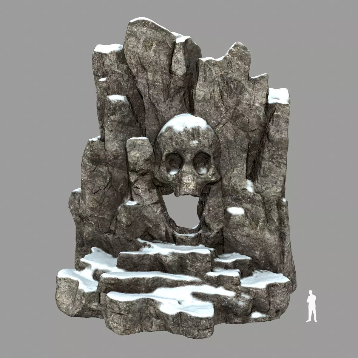 skull cave Low-poly 3D model_0