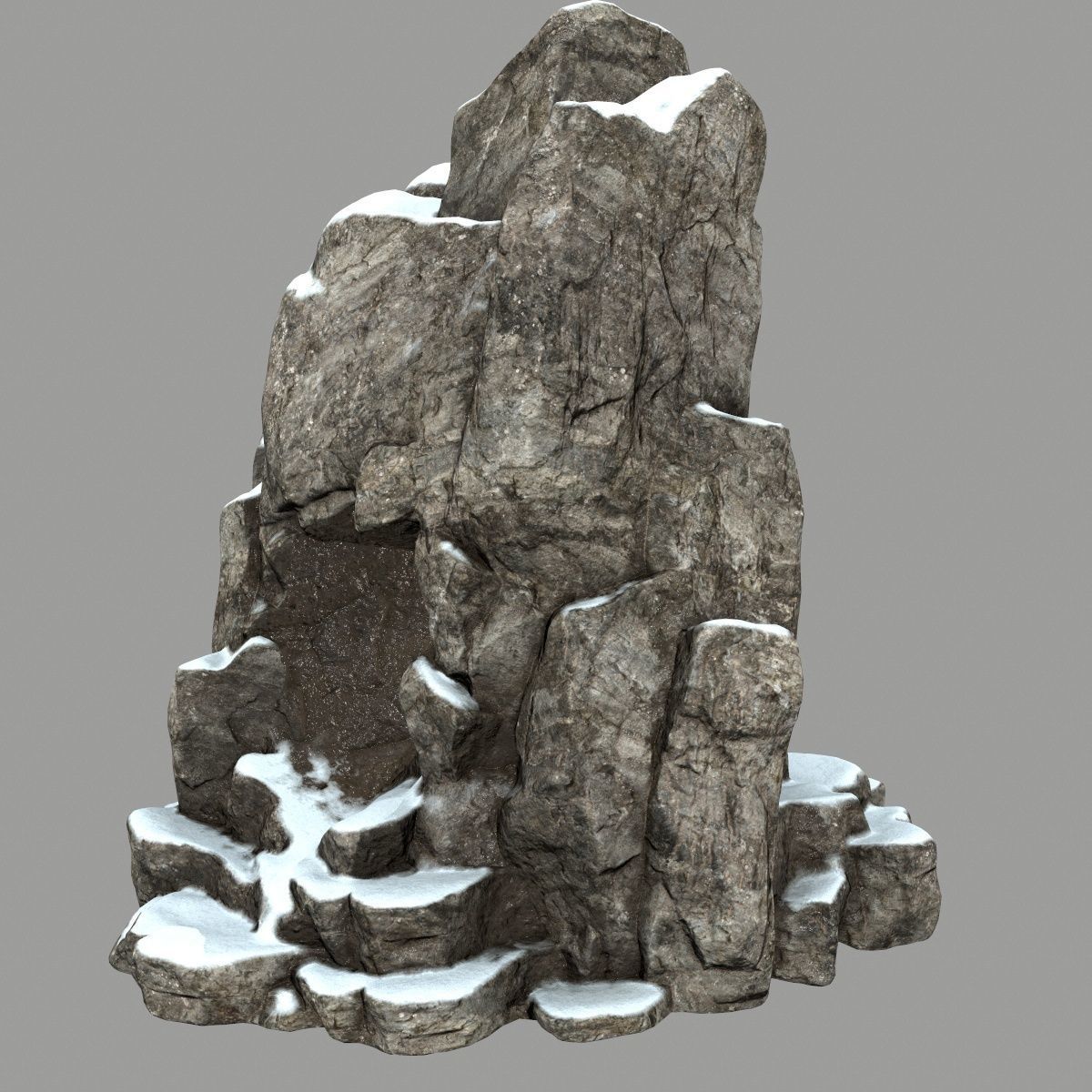 skull cave Low-poly 3D model_4