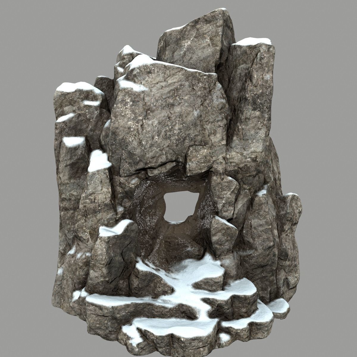 skull cave Low-poly 3D model_5