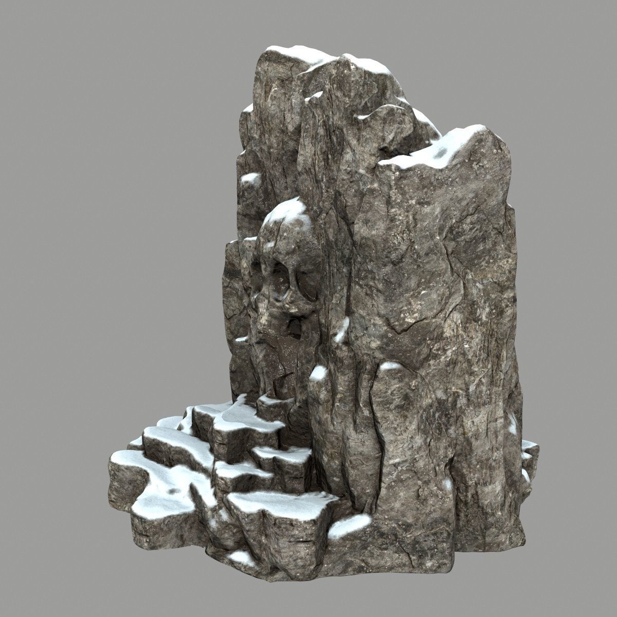 skull cave Low-poly 3D model_8