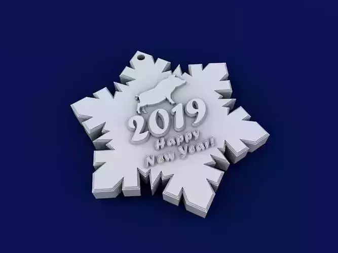Happy new year 2019 3D print model