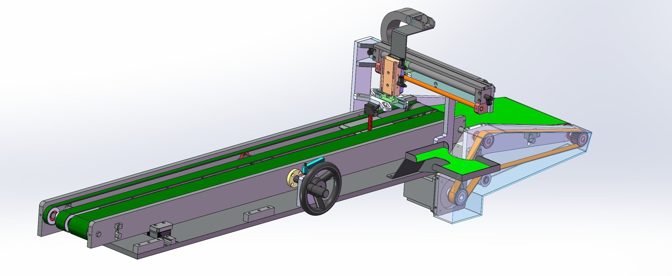 Adjustable distance conveyor for loading and unloading machine 3D model_5