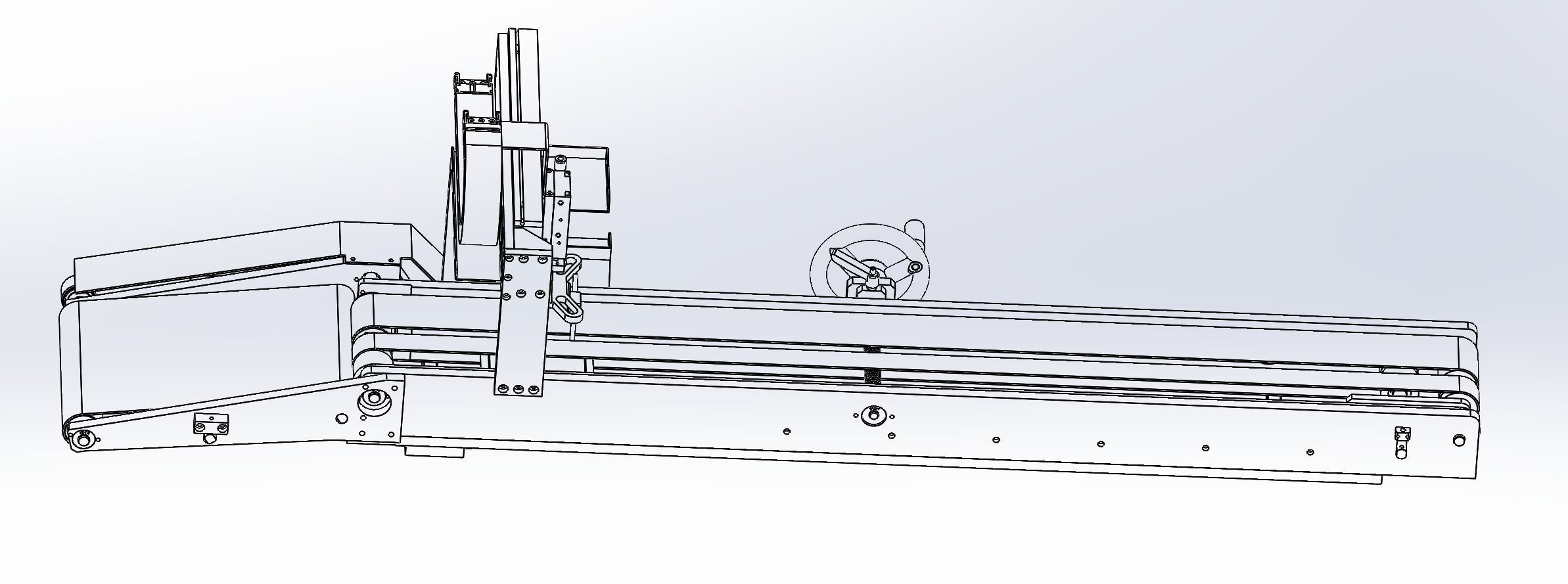 Adjustable distance conveyor for loading and unloading machine 3D model_7