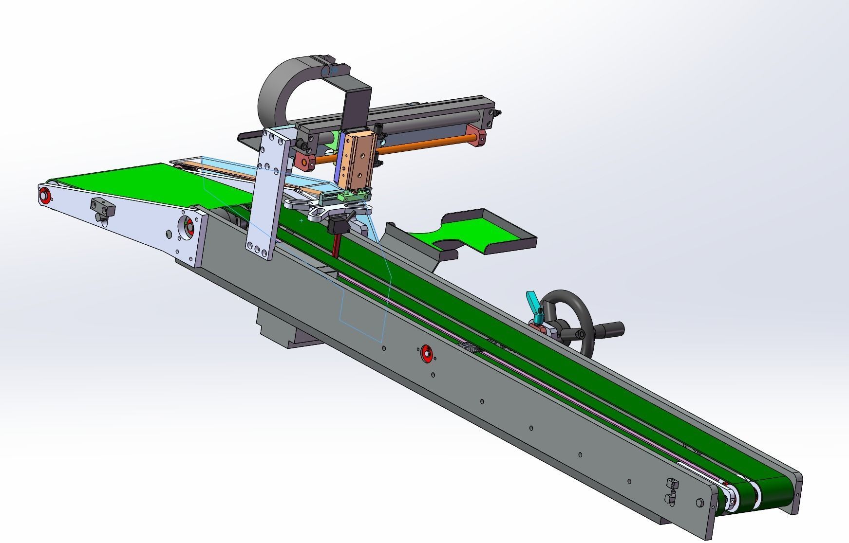 Adjustable distance conveyor for loading and unloading machine 3D model_6