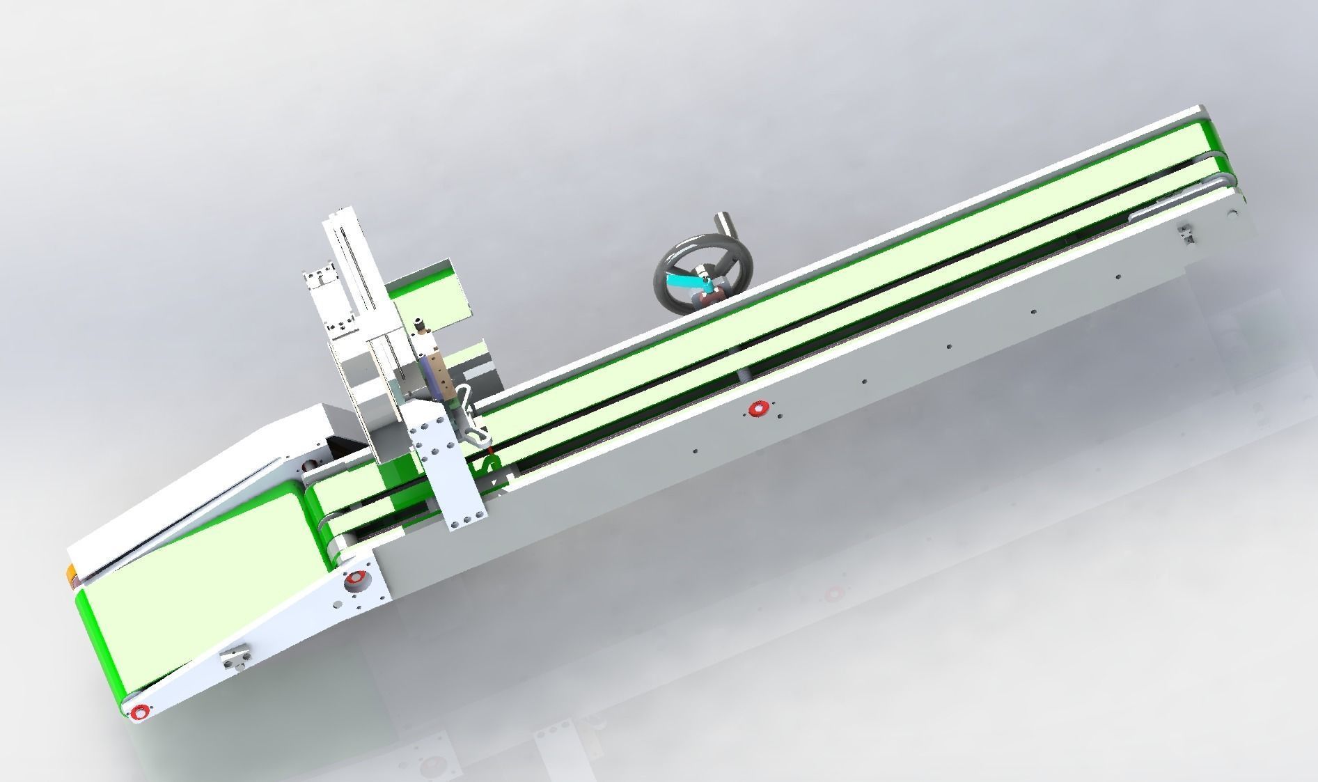 Adjustable distance conveyor for loading and unloading machine 3D model_3