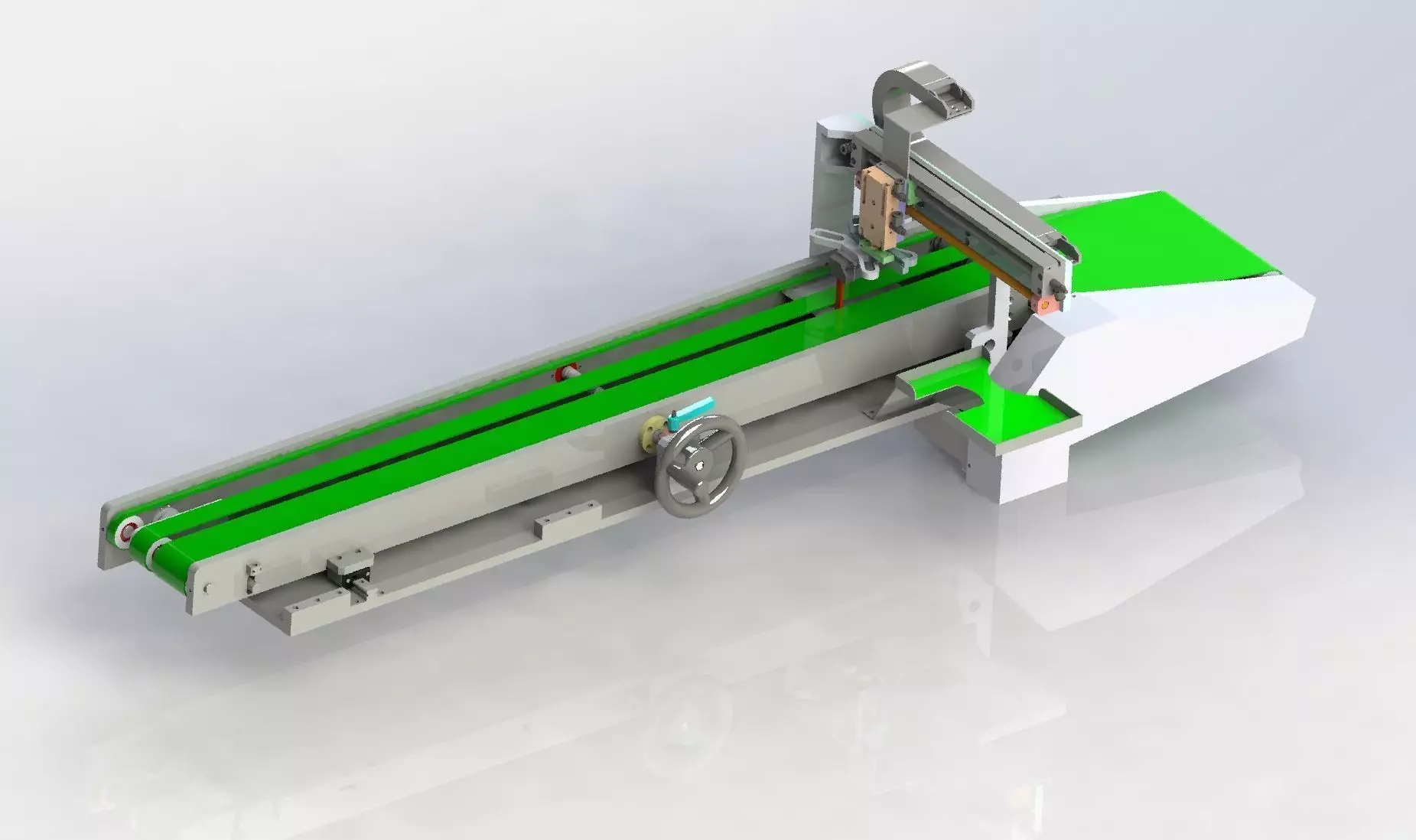 Adjustable distance conveyor for loading and unloading machine 3D model_0