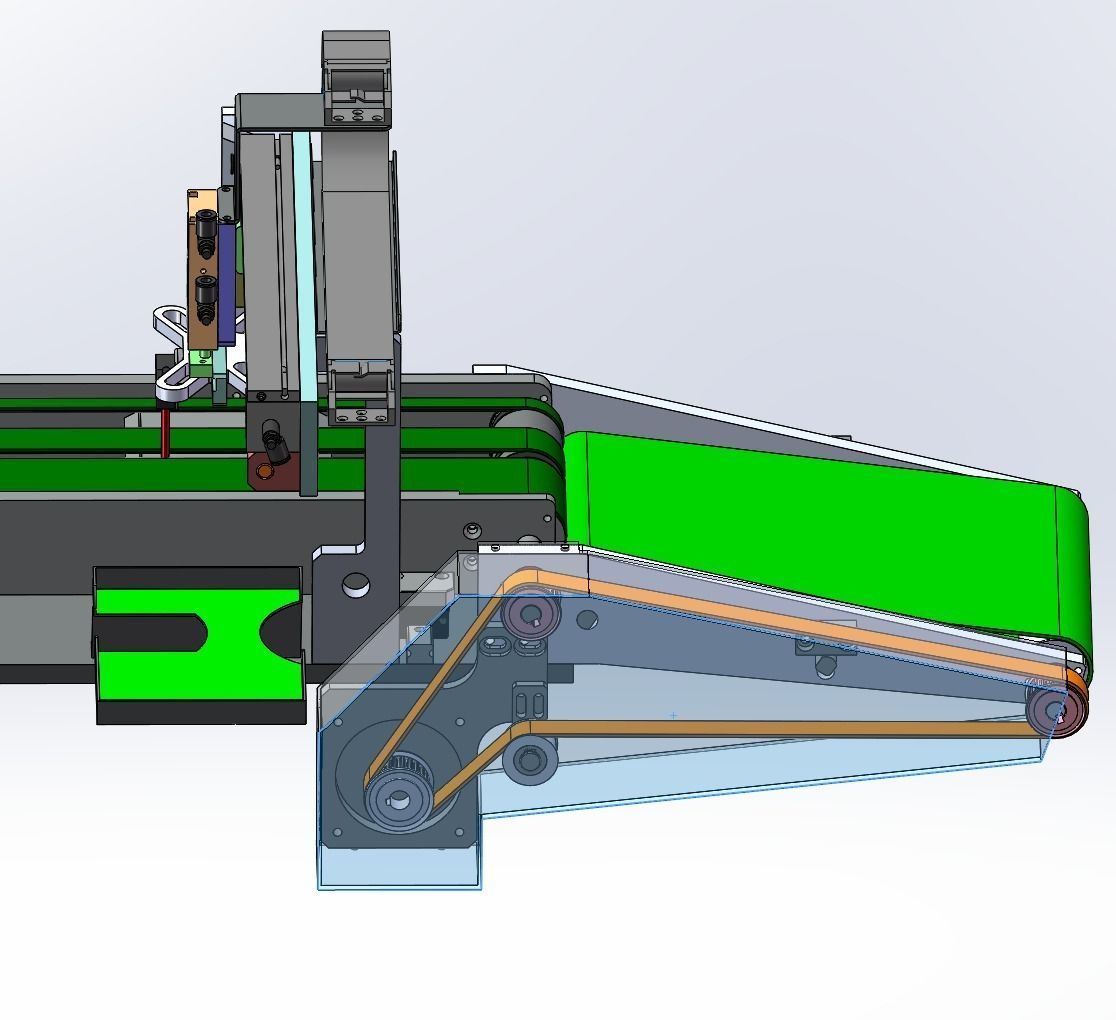 Adjustable distance conveyor for loading and unloading machine 3D model_4