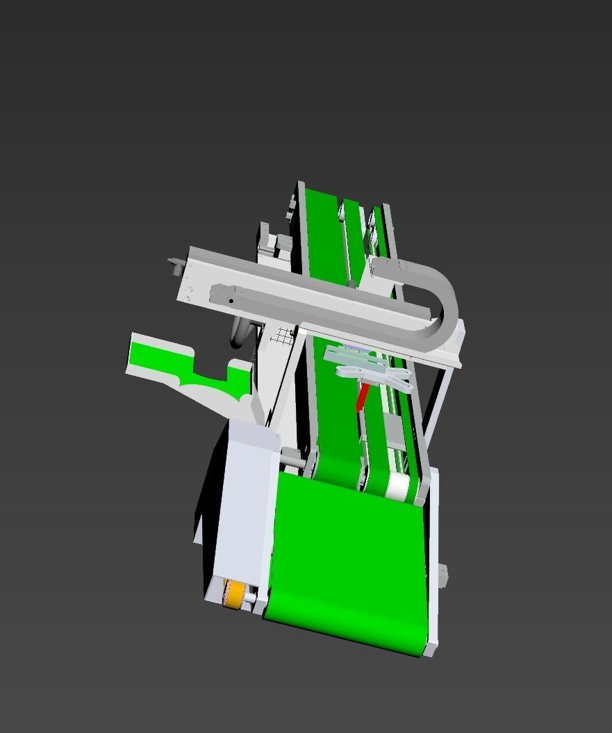 Adjustable distance conveyor for loading and unloading machine 3D model_1