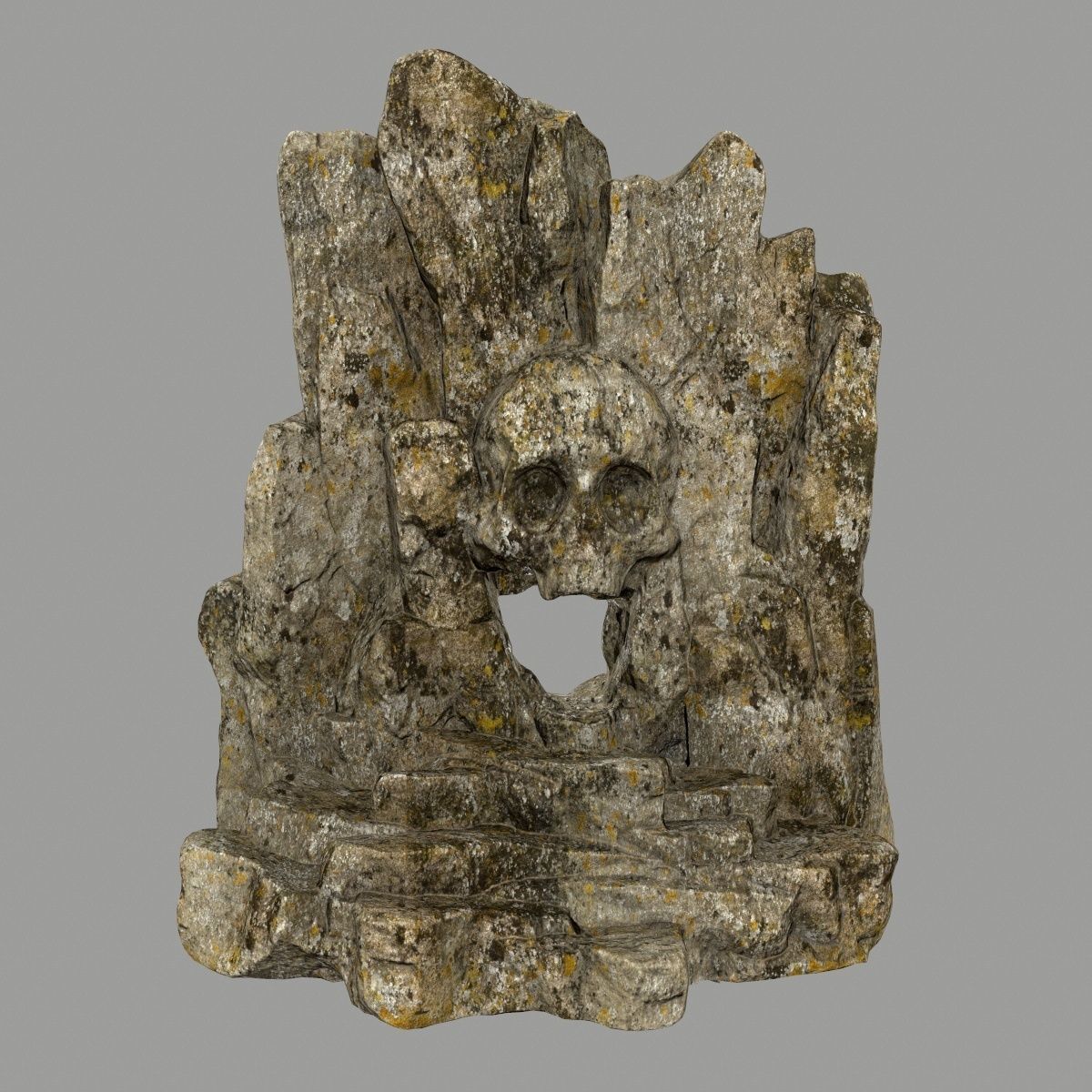 skull cave  Low-poly 3D model_2