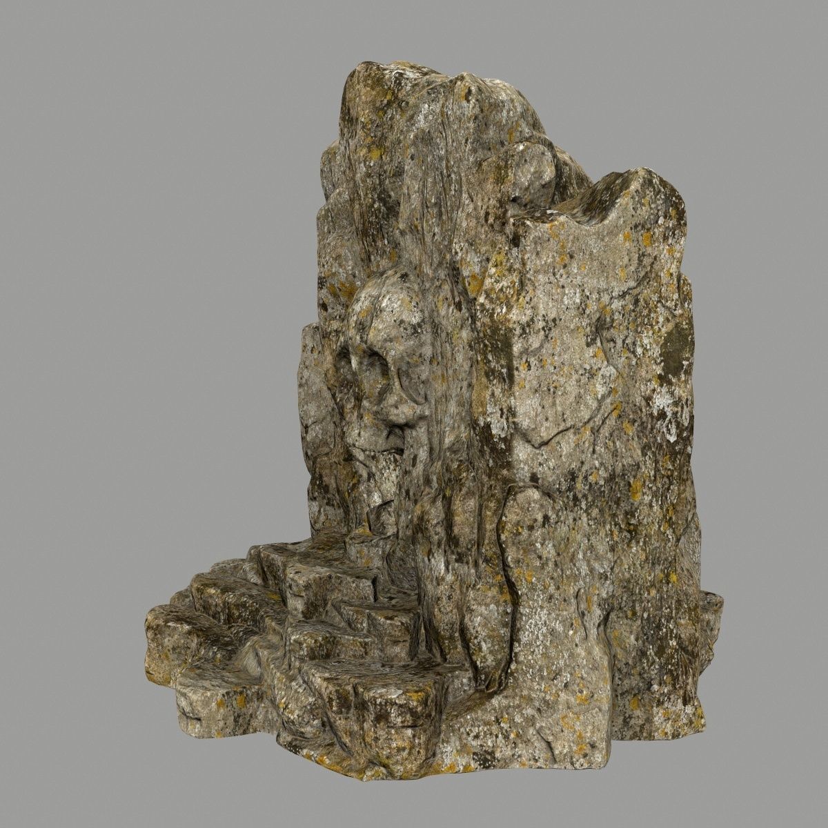 skull cave  Low-poly 3D model_9