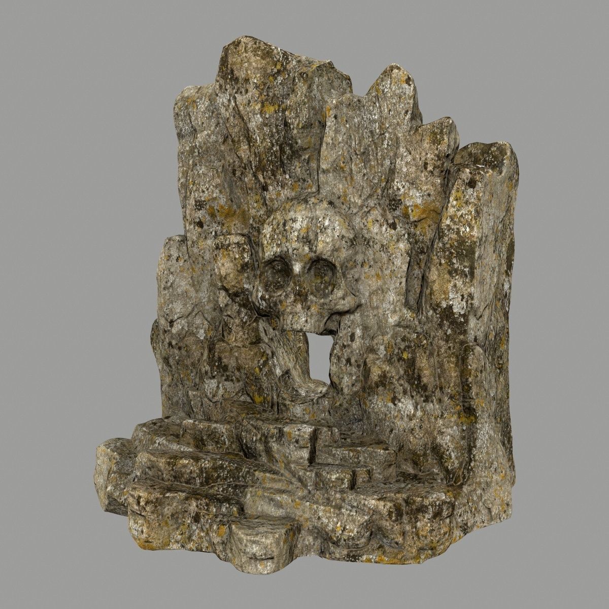 skull cave  Low-poly 3D model_10