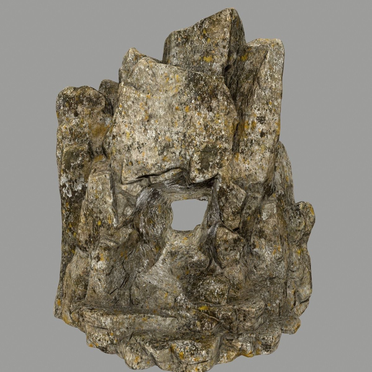 skull cave  Low-poly 3D model_1