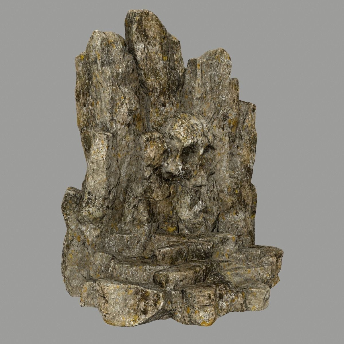 skull cave  Low-poly 3D model_3