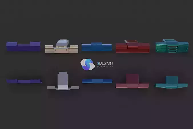 Truck backbumper pack 3D model