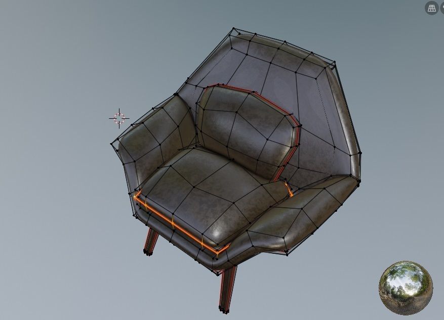 contemporary modern chair asset for architectural visualization  Low-poly 3D model_3