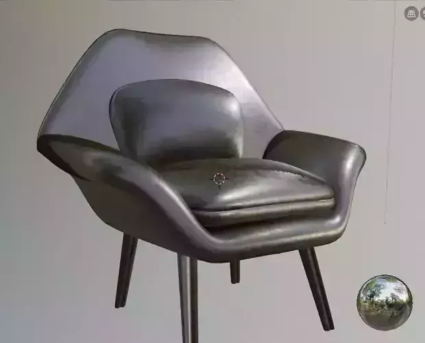 contemporary modern chair asset for architectural visualization  Low-poly 3D model