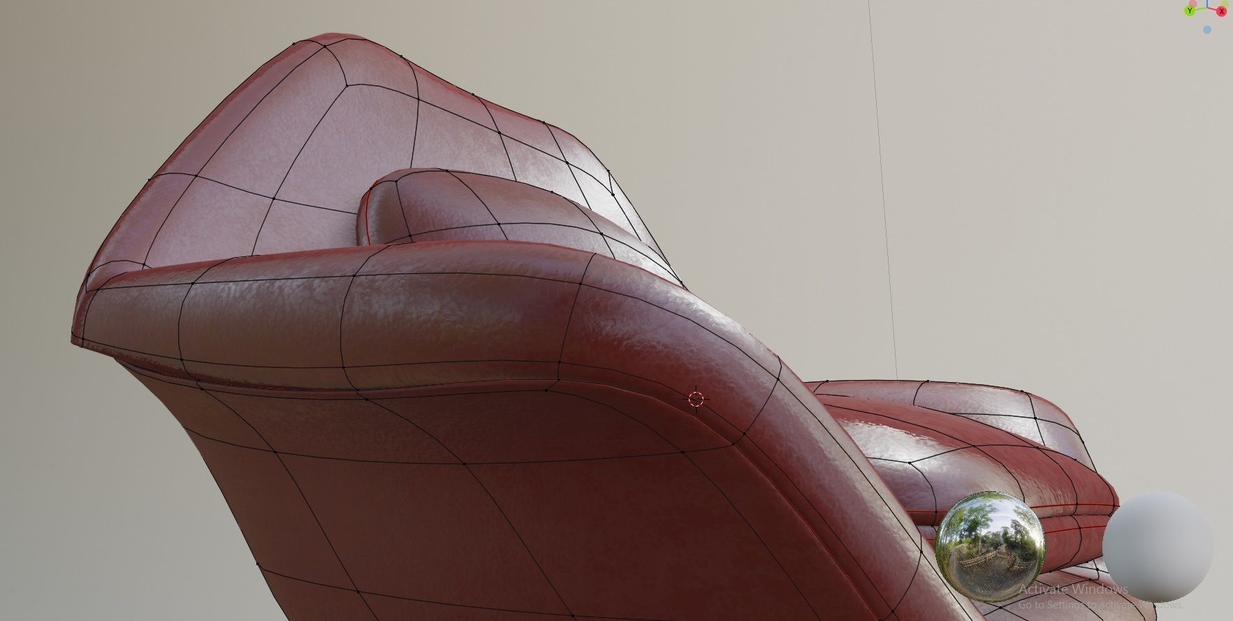 contemporary modern chair asset for architectural visualization  Low-poly 3D model_6