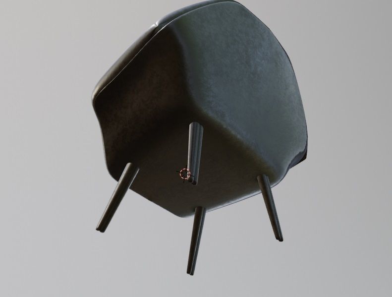 contemporary modern chair asset for architectural visualization  Low-poly 3D model_2