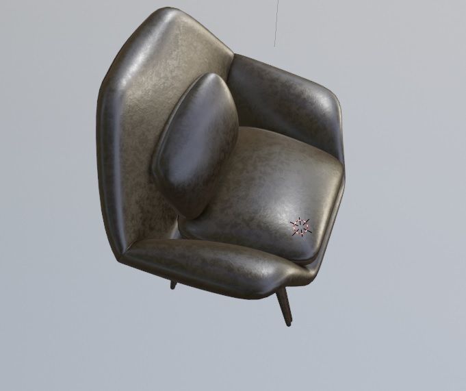 contemporary modern chair asset for architectural visualization  Low-poly 3D model_1
