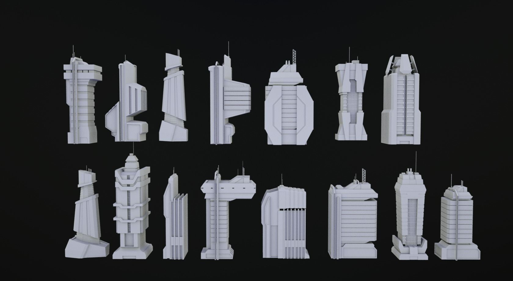 15 LOWPOLY SCIFI PACK Low-poly 3D model 3D model_1