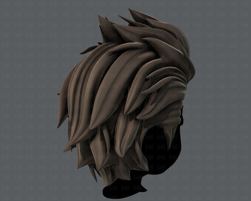 3D Hair style for boy V42 Low-poly 3D model_4