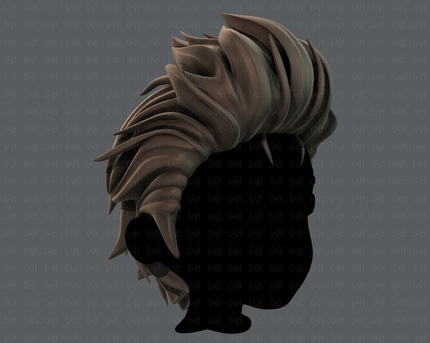 3D Hair style for boy V42 Low-poly 3D model_2