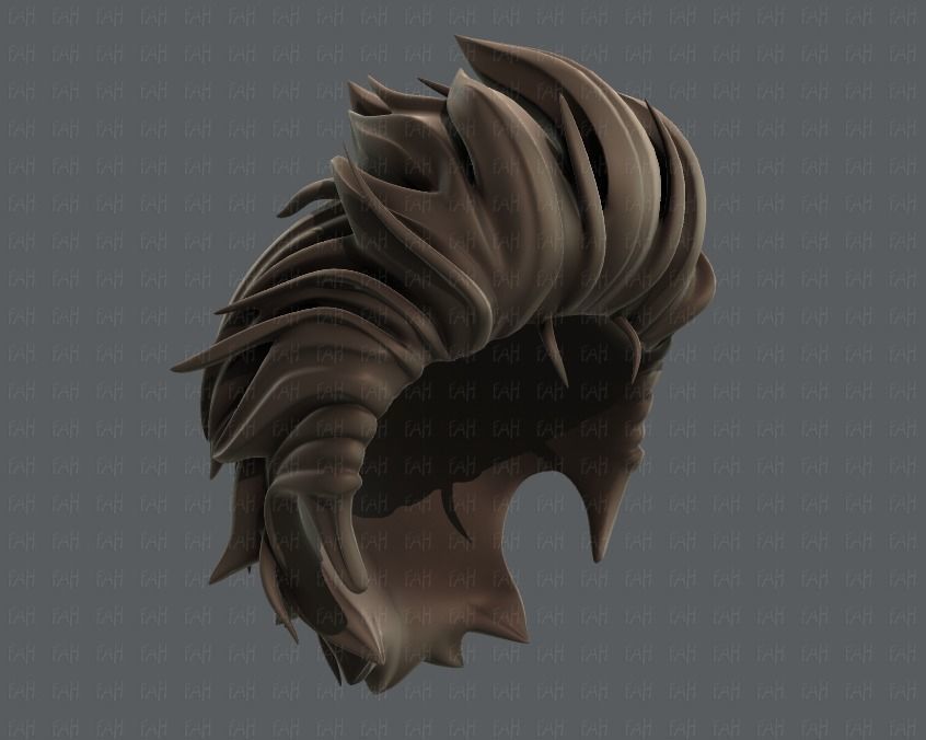 3D Hair style for boy V42 Low-poly 3D model_41