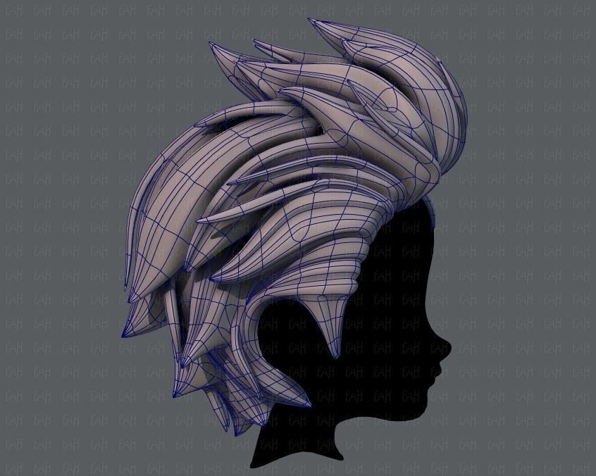 3D Hair style for boy V42 Low-poly 3D model_11