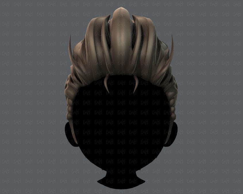 3D Hair style for boy V42 Low-poly 3D model_1