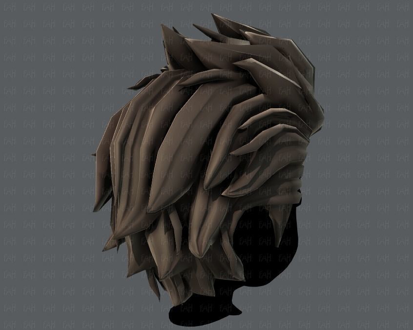 3D Hair style for boy V42 Low-poly 3D model_20