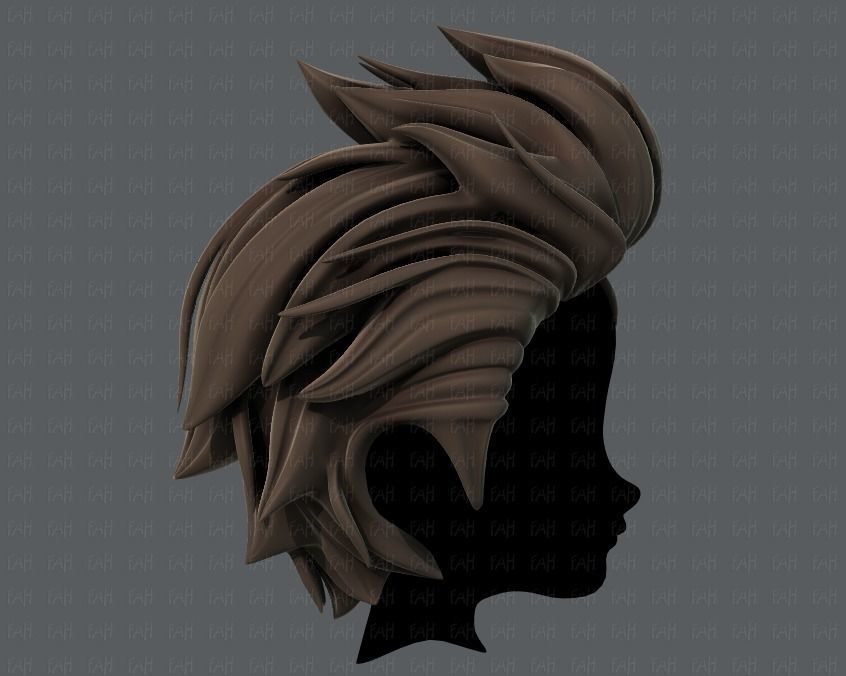 3D Hair style for boy V42 Low-poly 3D model_3