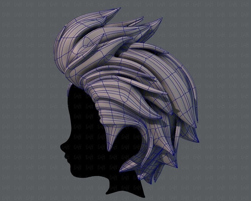 3D Hair style for boy V42 Low-poly 3D model_15