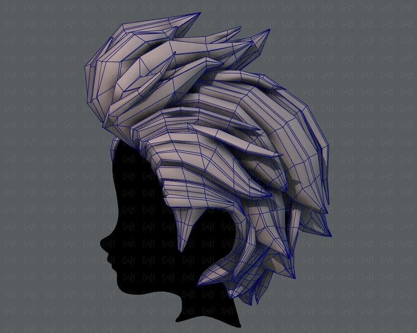 3D Hair style for boy V42 Low-poly 3D model_31